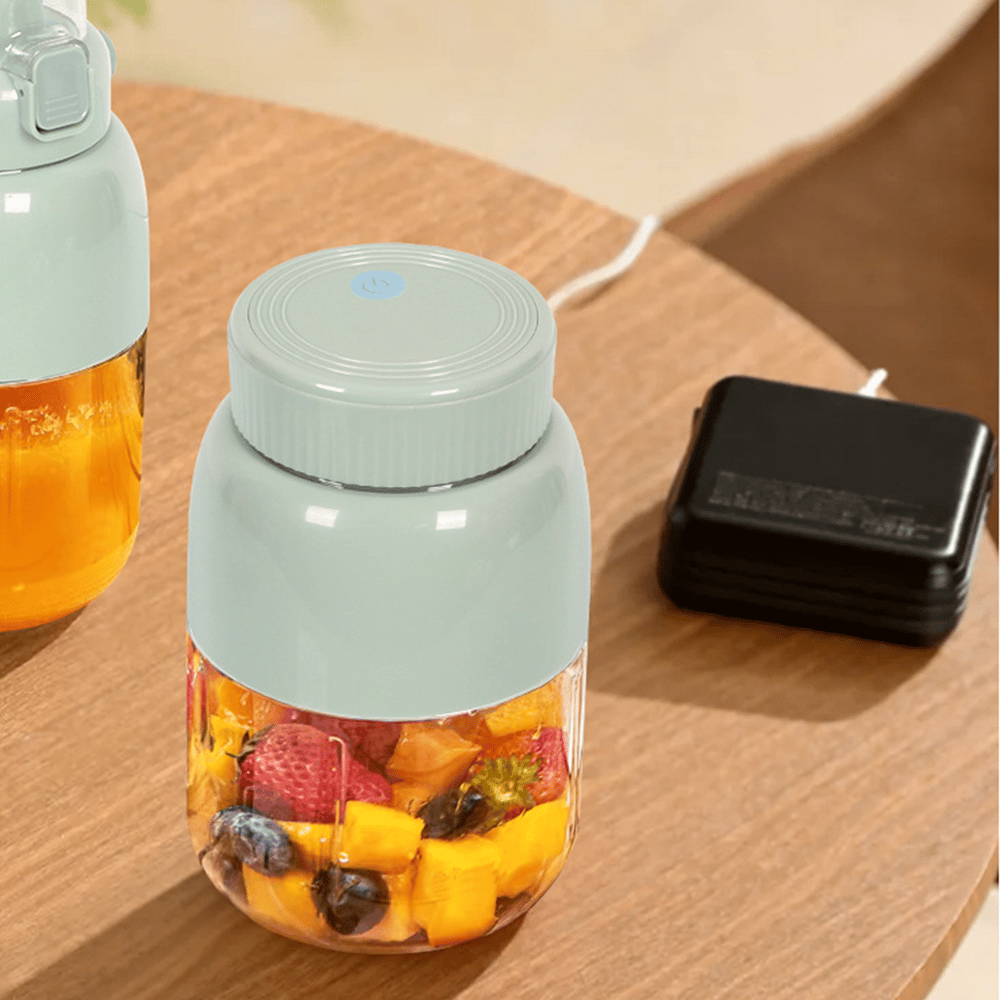 BPA-Free Electric Citrus Juicer 17 oz, Straw, Two Lids, Portable Blender for Smoothies, Shakes, Food Prep & Frozen Blending - Outdoorfun