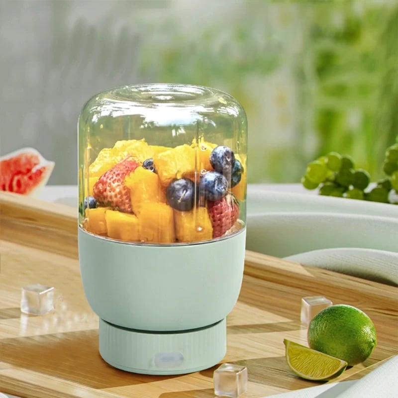 BPA-Free Electric Citrus Juicer 17 oz, Straw, Two Lids, Portable Blender for Smoothies, Shakes, Food Prep & Frozen Blending - Outdoorfun