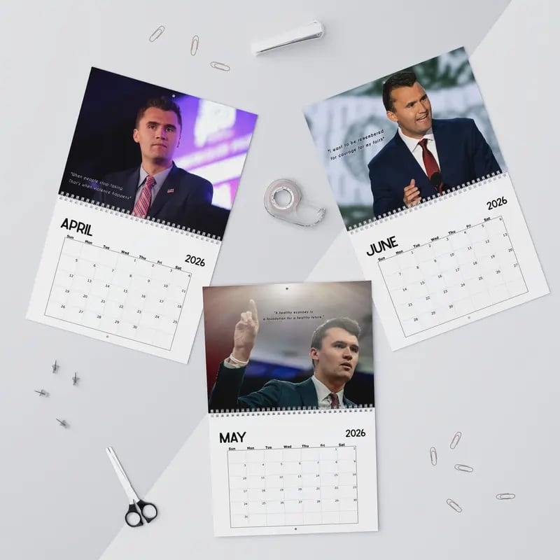 Charlie Kirk 2026 Calendar(With Famous Quotes)🙏RIP Charlie Kirk🙏