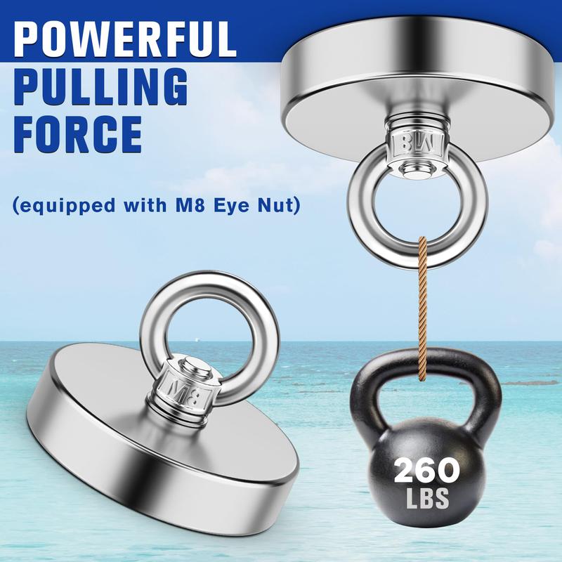 Fishing Magnet: 260LBS Super Strong Neodymium Magnet for Epic Treasure Hunting 🧲