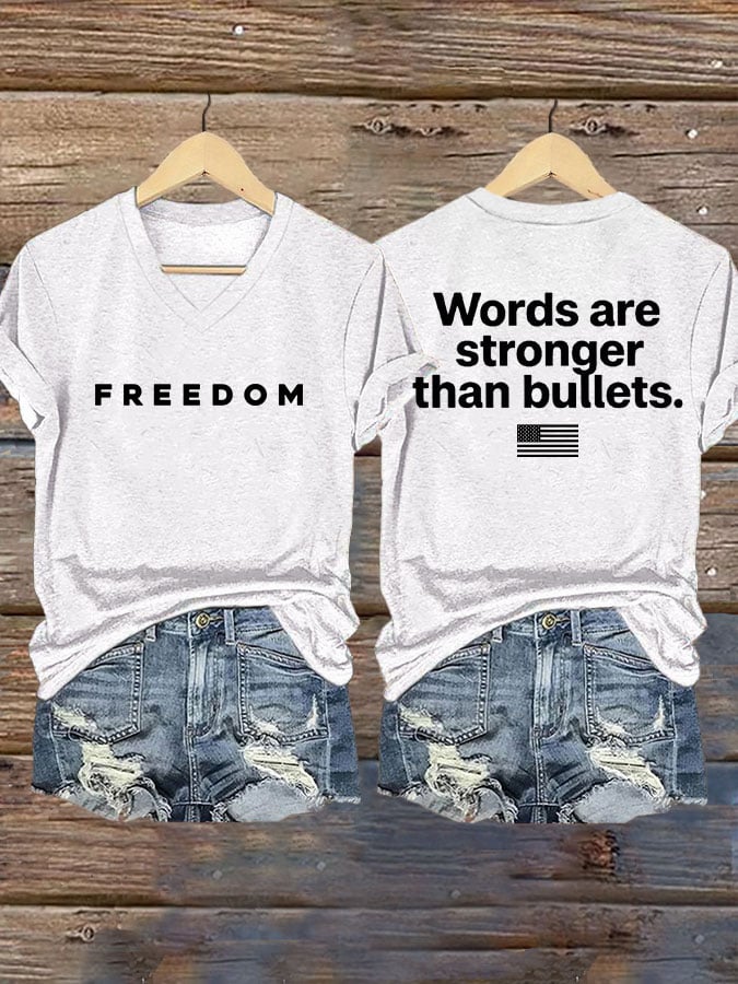 Women's Freedom Print Casual T-Shirt