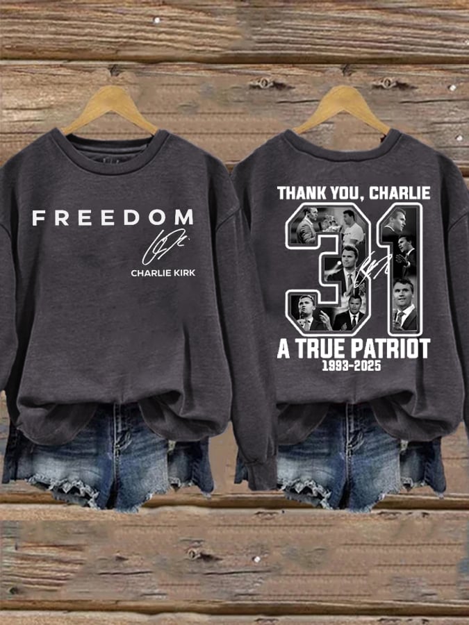 Women's Freedom Printed Crew Neck Sweatshirt