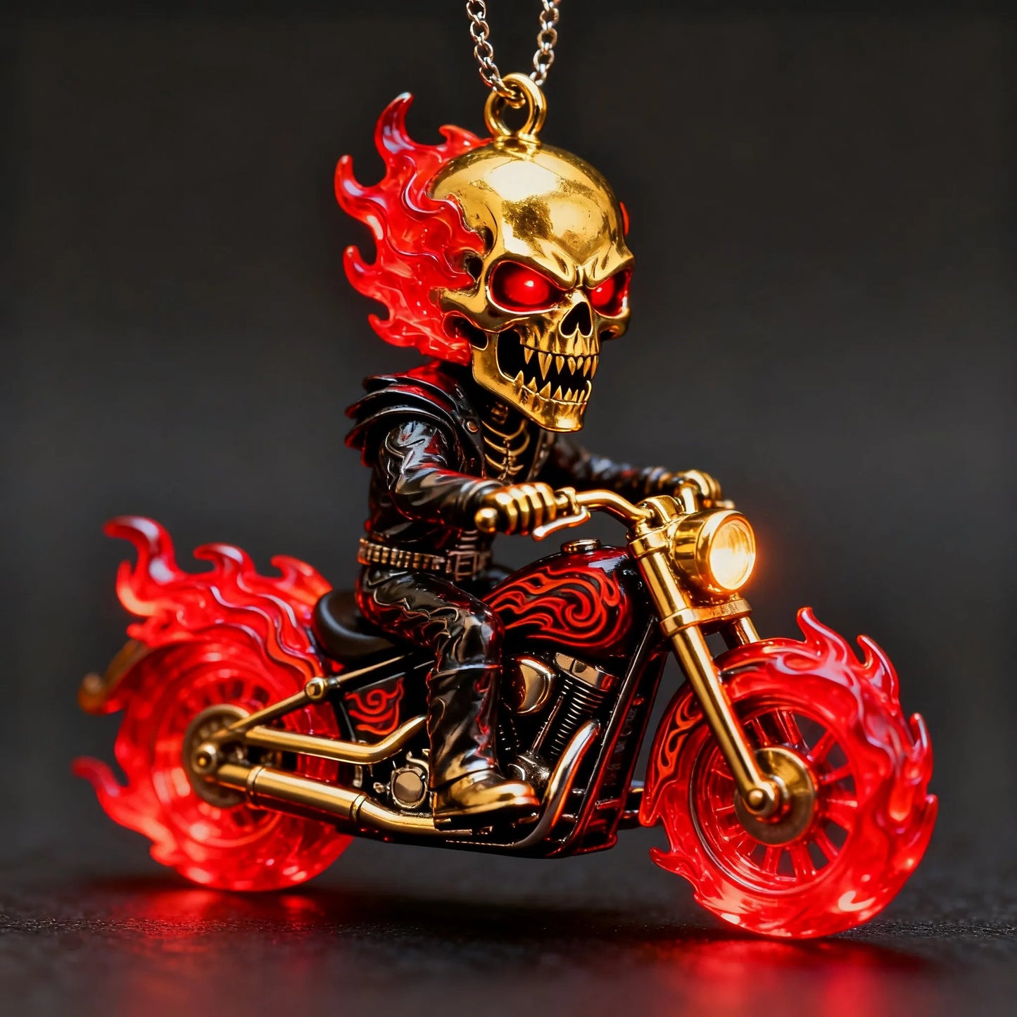 🔥LAST DAY 50% OFF💀🏍️Blazing Skull Biker Ornament