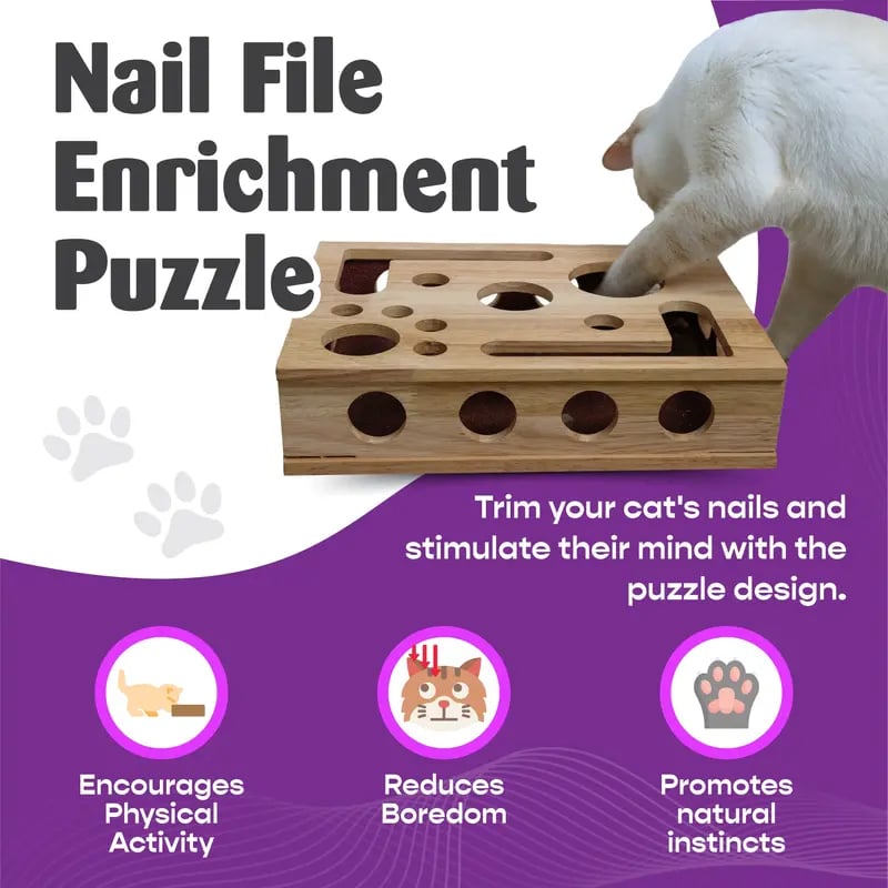 49%OFF ๐๐Cat Scratch Puzzle Enrichment Box: Nail File Stress Free Alternative to Clippers and Grinders