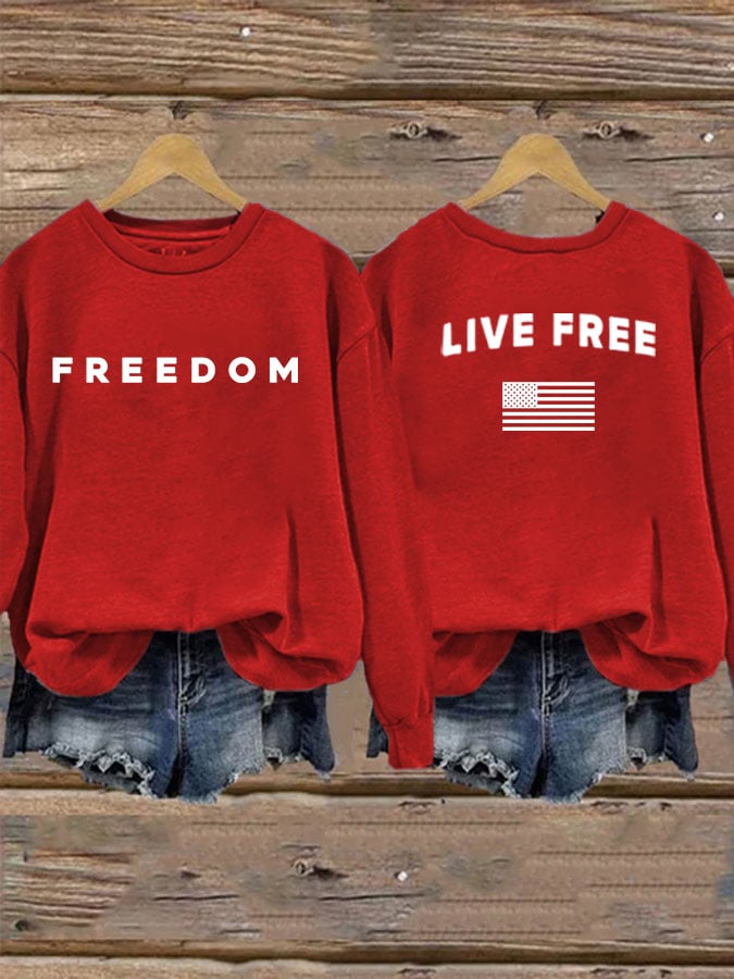 Women's Freedom Print Casual Printed Sweatshirt