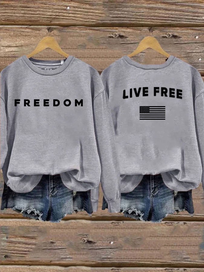 Women's Freedom Print Casual Printed Sweatshirt