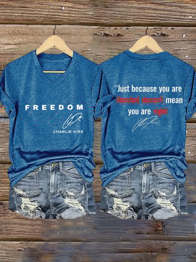 Women's Hot Print V-Neck T-Shirt