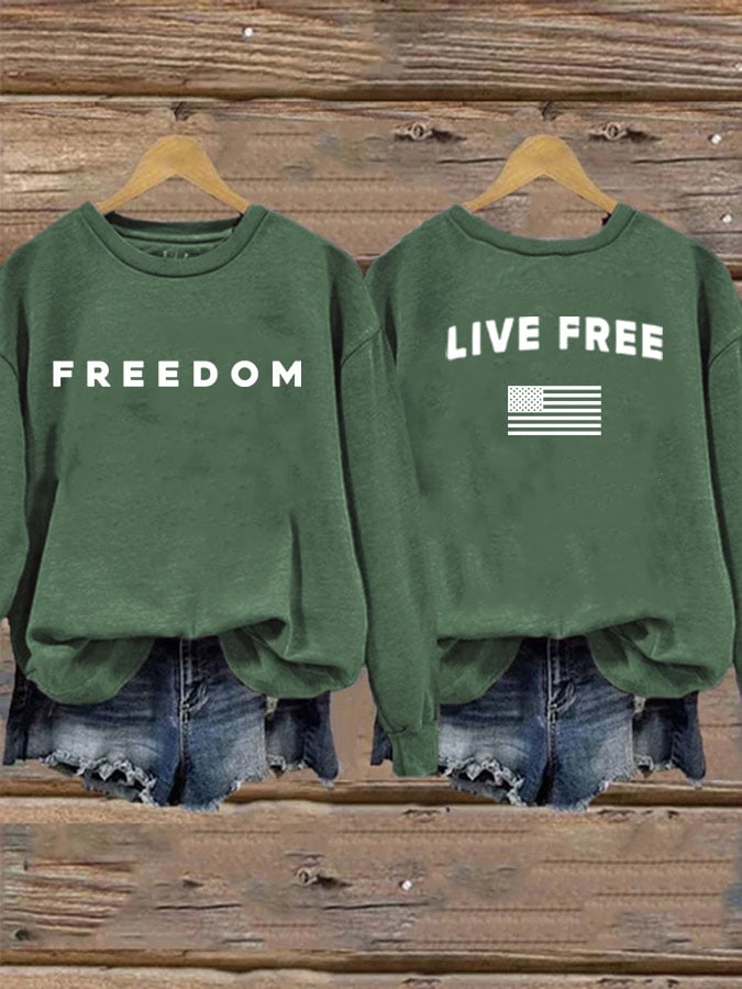Women's Freedom Print Casual Printed Sweatshirt