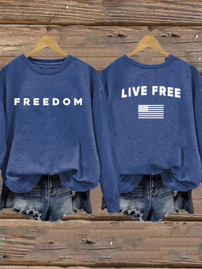 Women's Freedom Print Casual Printed Sweatshirt