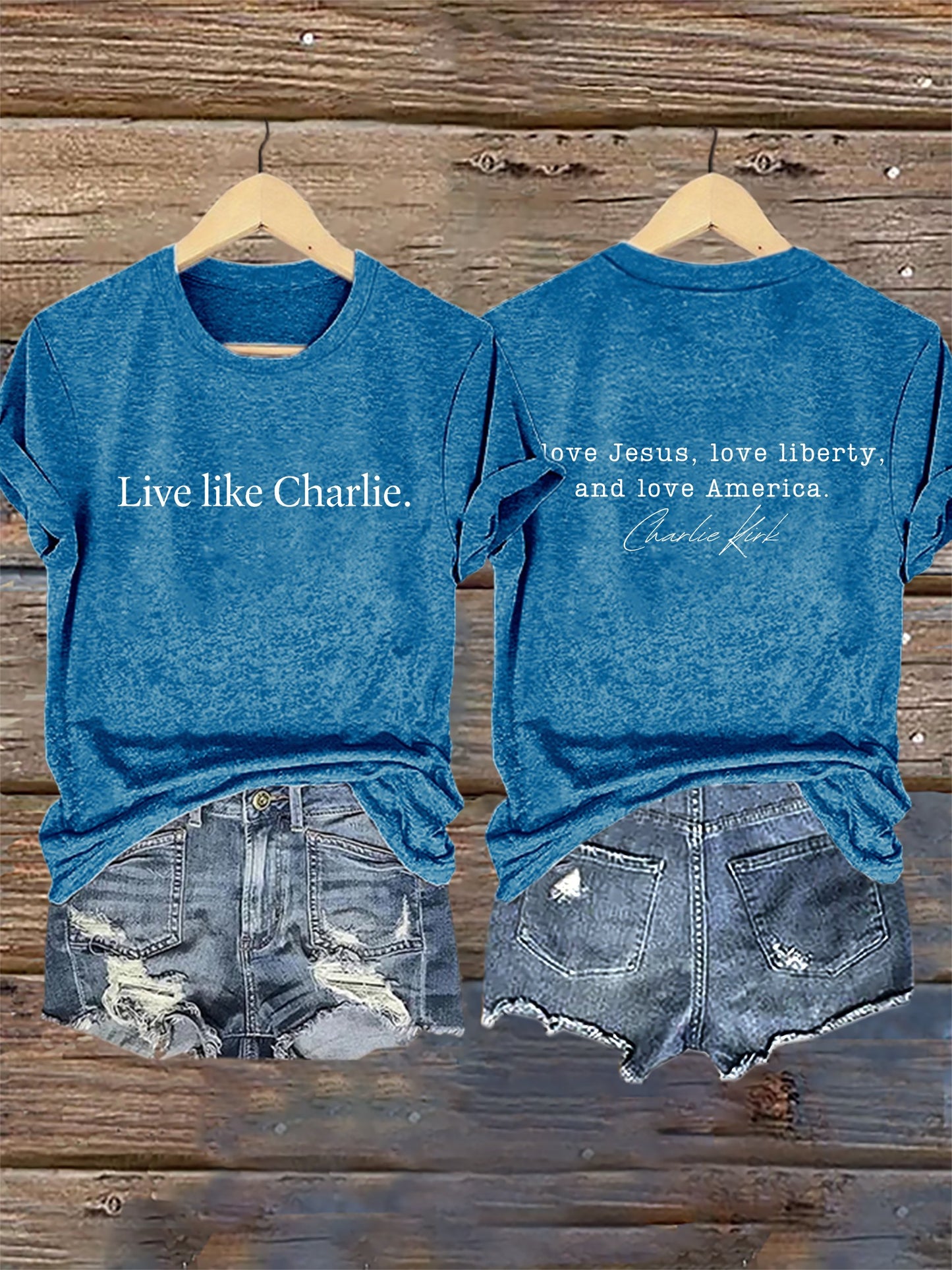 Retro Live Like I Love Jesus, Love Liberty, And Love America Print T-Shirt