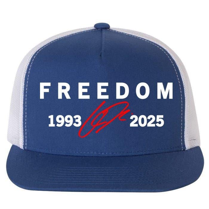 Freedom Red Signature 1993-2025 Faith Christian Truth Rest In Peace RIP Flat Bill Trucker Hat Baseball Cap