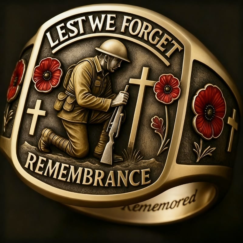 🔥LAST DAY 50% OFF - 🌹Fallen Heroes Remembrance Ring ✝️ In Memory of the Brave