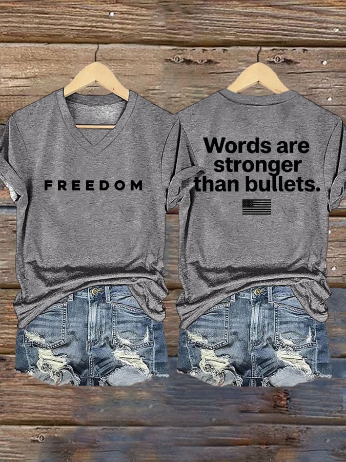 Women's Freedom Print Casual T-Shirt