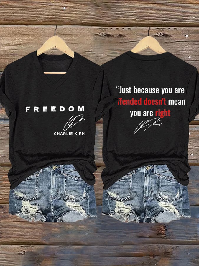 Women's Hot Print V-Neck T-Shirt