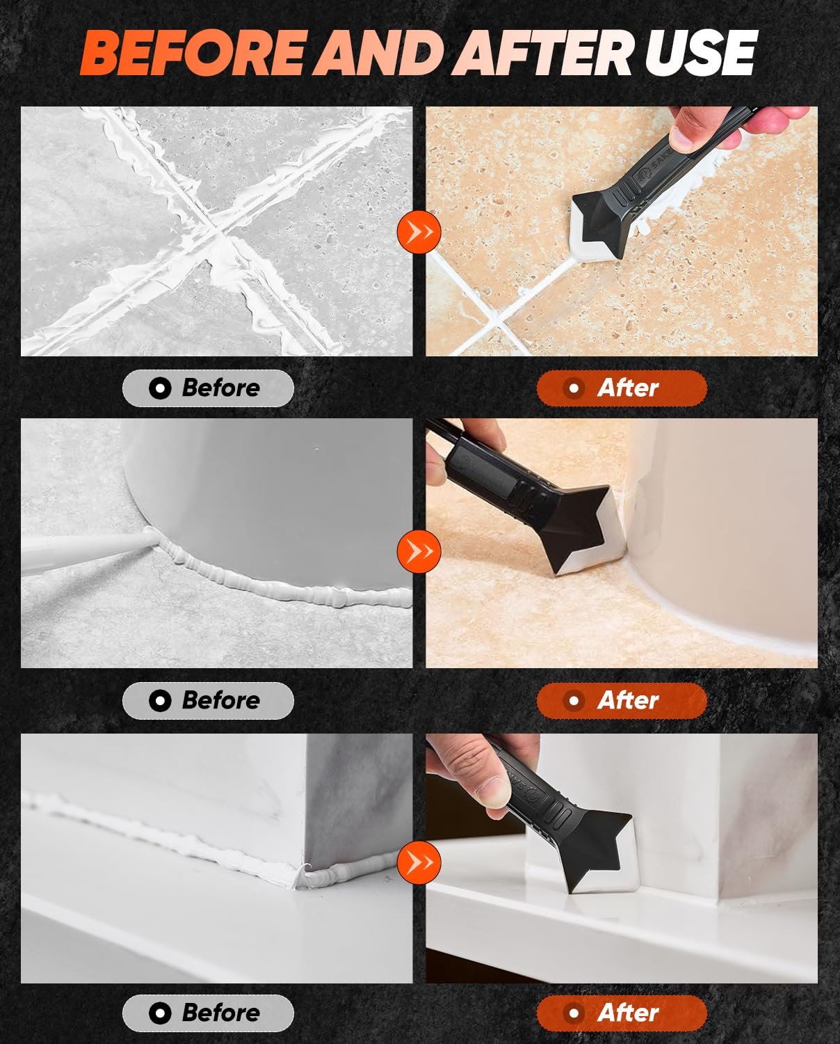 🔥LAST DAY 50% OFF🧰 3-in-1 Silicone Caulking Tool