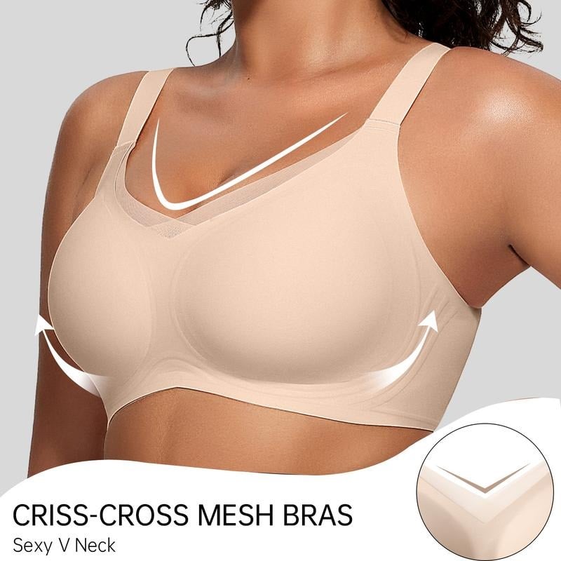 🏆Flash Sale⚡ 50K+ SOLD! Almost Gone-💥🎉Women Wireless V-Neck Mesh Bralette,Best Gifts
