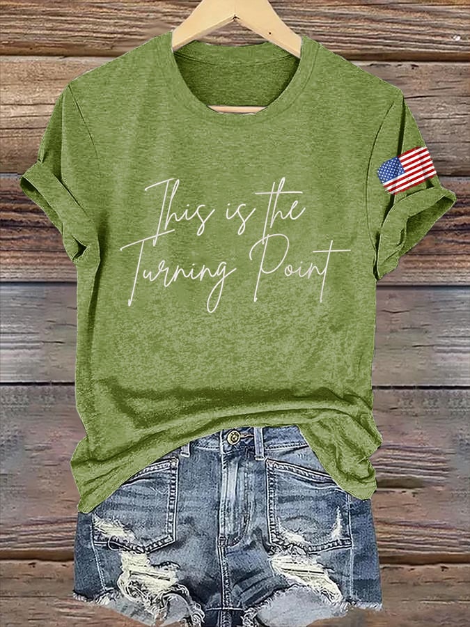 Retro This Is The Turning Point Print T-Shirt