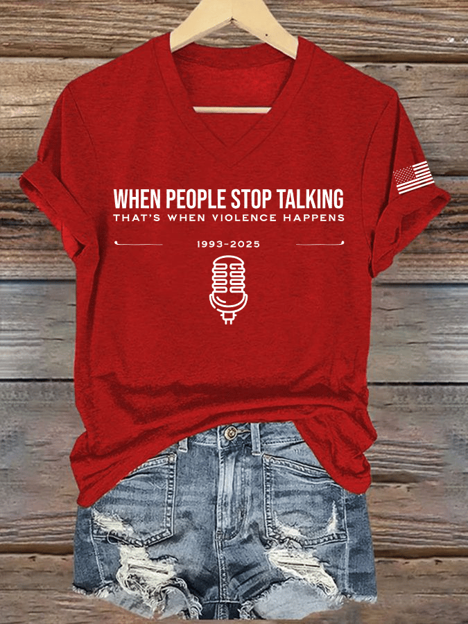 Women's Hot Spot Print V-Neck T-Shirt