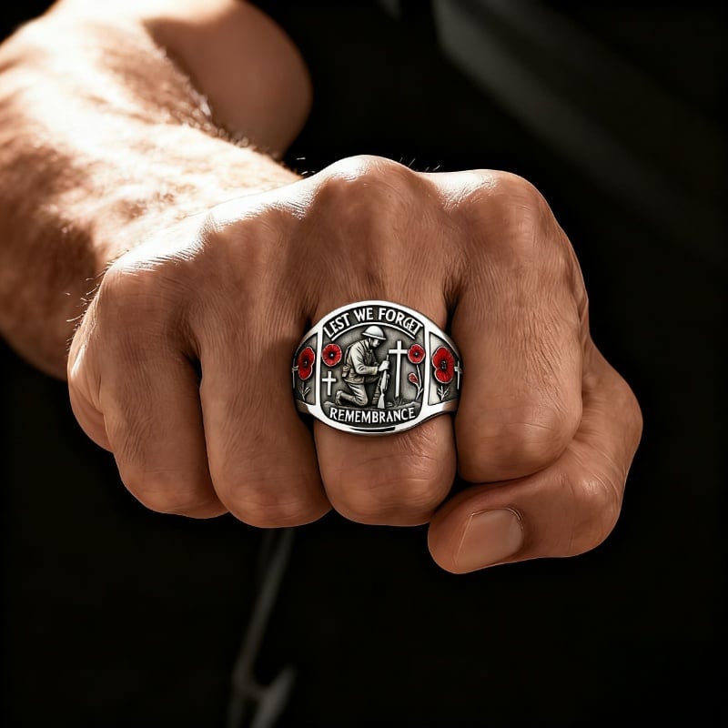 🔥LAST DAY 50% OFF - 🌹Fallen Heroes Remembrance Ring ✝️ In Memory of the Brave