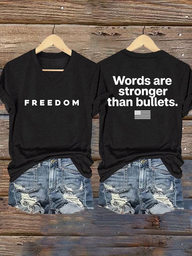 Women's Freedom Print Casual T-Shirt