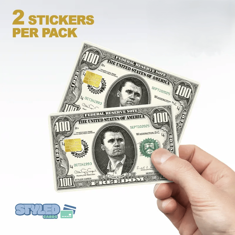 Charlie Kirk Debit Card Stickers (2 Pack)