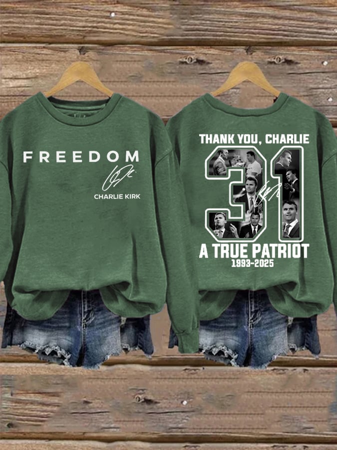 Women's Freedom Printed Crew Neck Sweatshirt