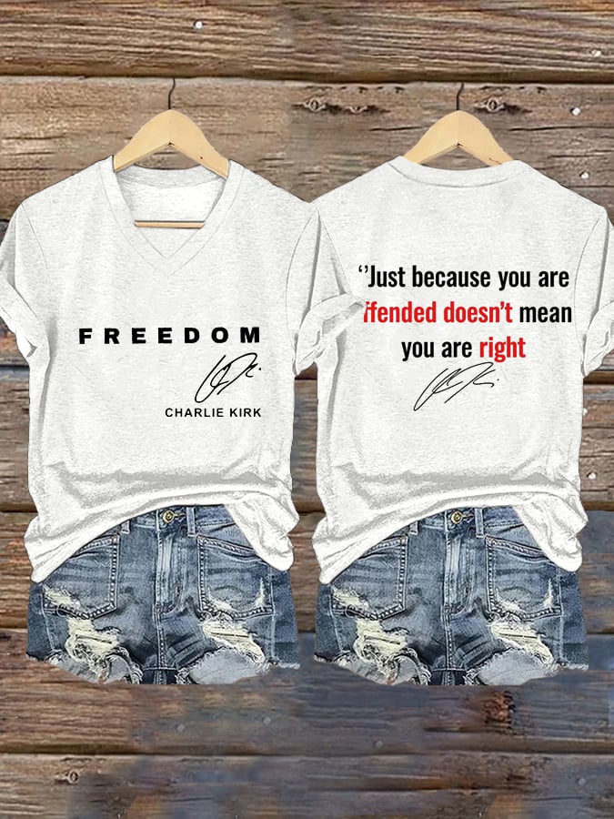 Women's Hot Print V-Neck T-Shirt