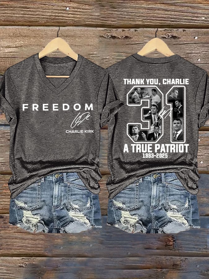 Women's Hot Print V-Neck T-Shirt