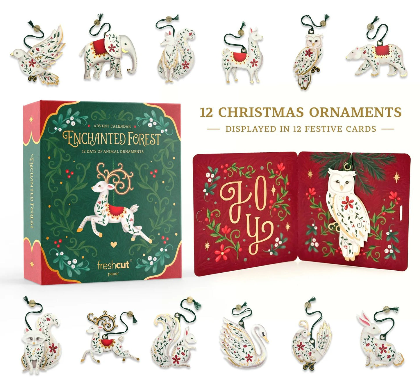 🔥LAST DAY 50% OFF💞Original Design💞🎄12 Days of Enchanted Forest Ornaments Advent Calendar