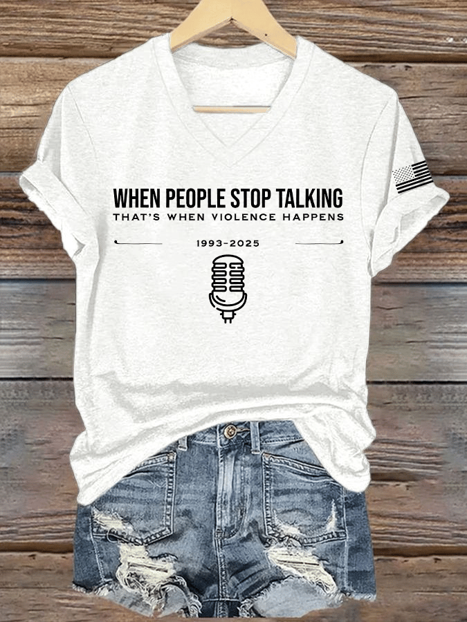 Women's Hot Spot Print V-Neck T-Shirt