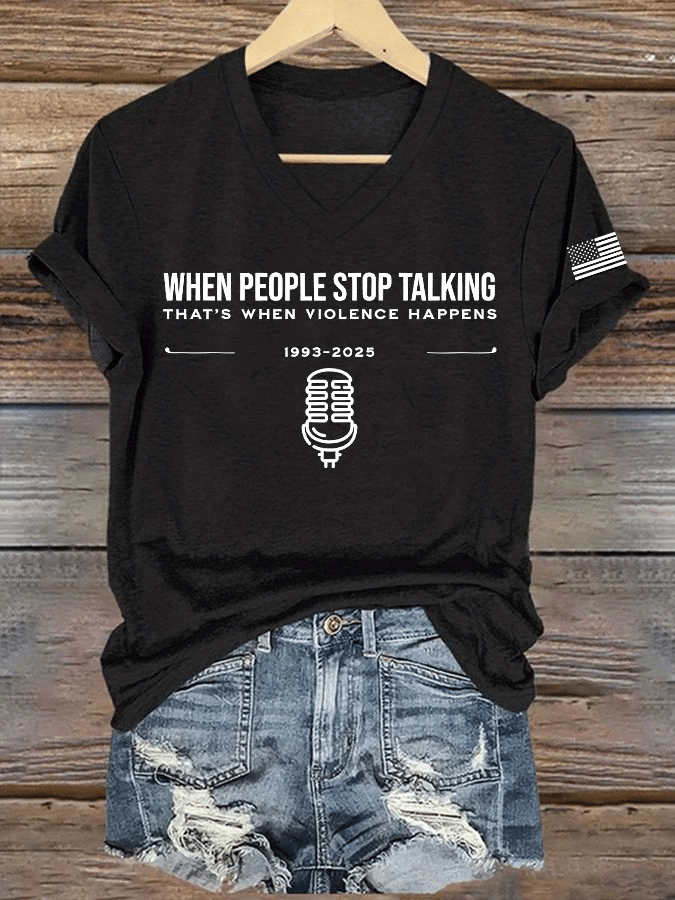Women's Hot Spot Print V-Neck T-Shirt