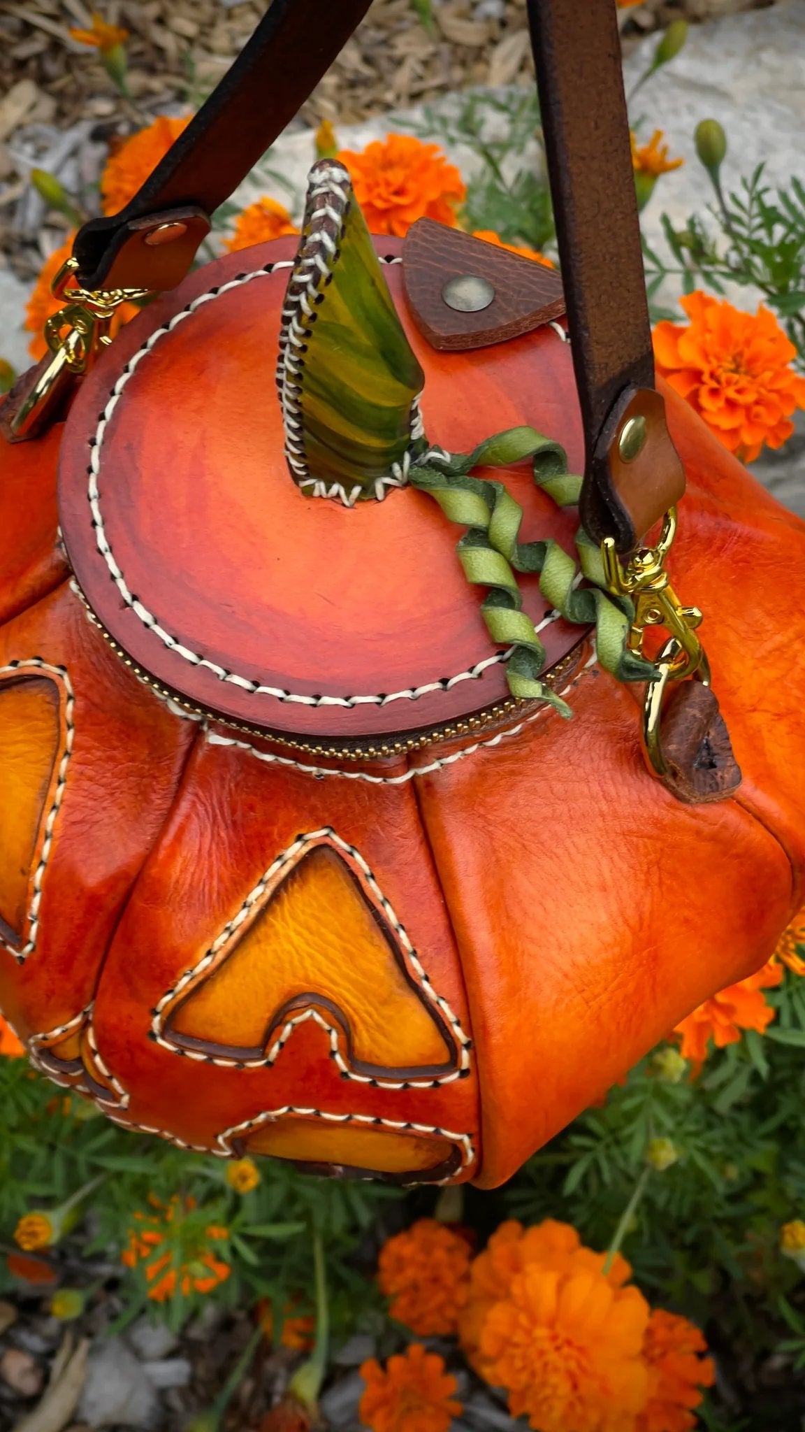 🎃The Great Purely handmade leather Pumpkin Bag(✨Same as in the video)