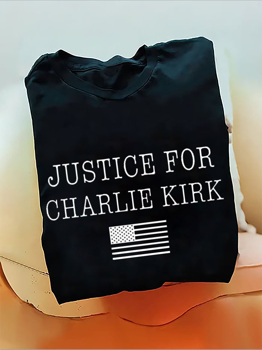 Justice For American Charlie Kirk T-Shirt (100% Cotton)