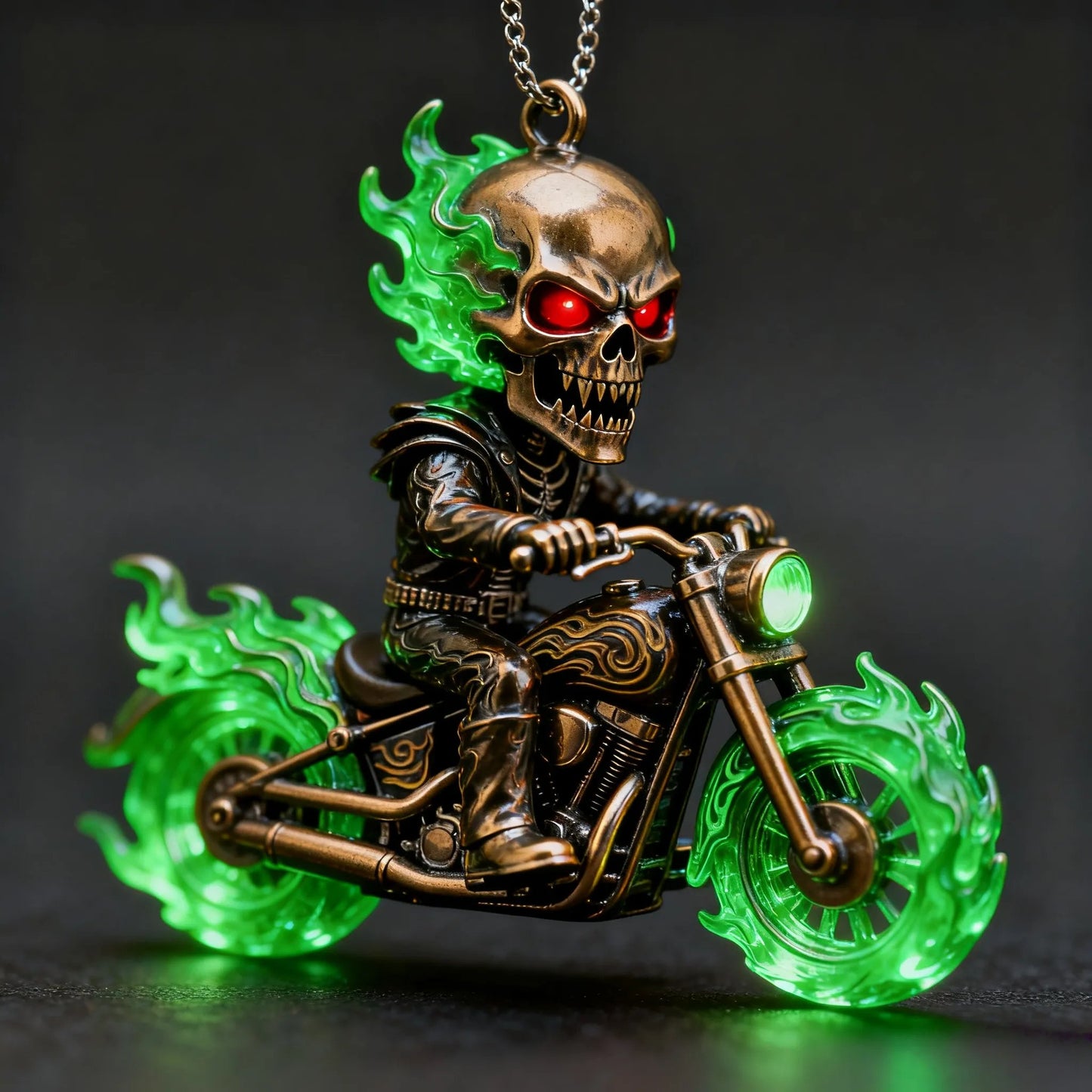 🔥LAST DAY 50% OFF💀🏍️Blazing Skull Biker Ornament
