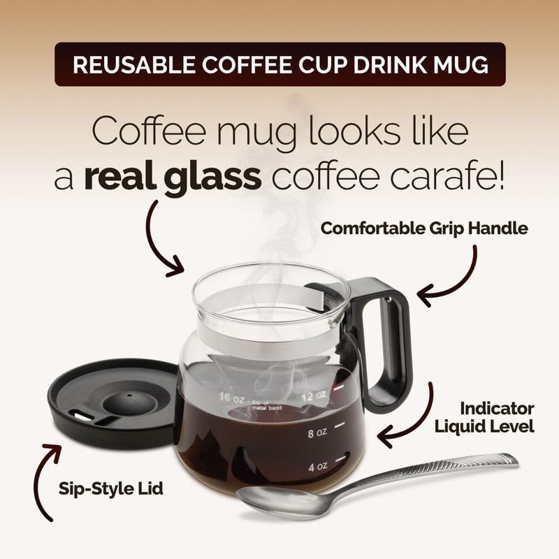 π49% OFFπβ 16 Oz Glass Coffee Mug β Coffee Pot Style