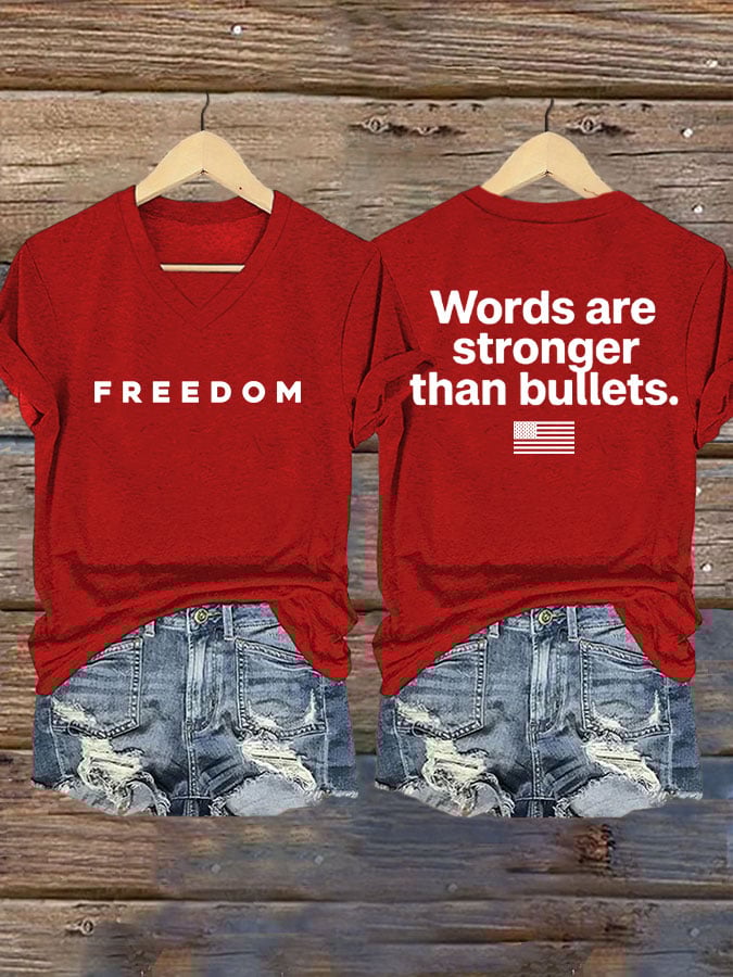 Women's Freedom Print Casual T-Shirt