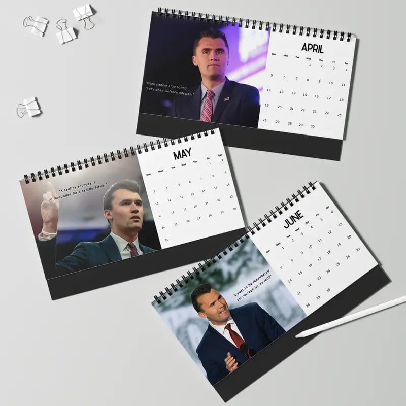 2026 Charlie Kirk Desktop Calendar(With Famous Quotes)🙏RIP Charlie Kirk🙏