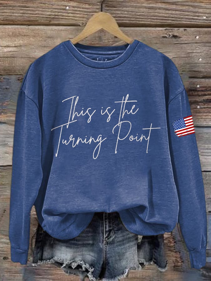 Retro This Is The Turning Point Print Sweatshirt