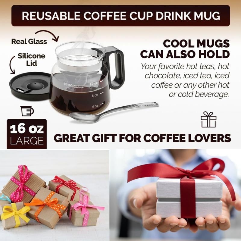 π49% OFFπβ 16 Oz Glass Coffee Mug β Coffee Pot Style