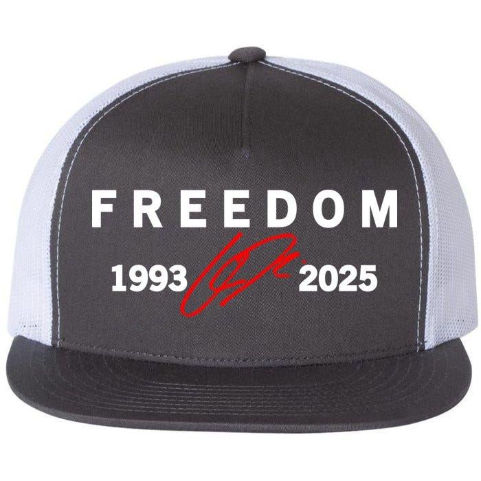 Freedom Red Signature 1993-2025 Faith Christian Truth Rest In Peace RIP Flat Bill Trucker Hat Baseball Cap