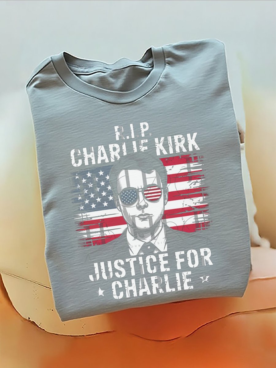 Justice For American Charlie Kirk T-Shirt (100% Cotton)