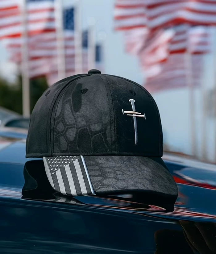✝️Adjustable Flexfit Jesus 3 Nail Cross Hat🎁With Free 4" Decal - BUY 3 FREE SHIPPING