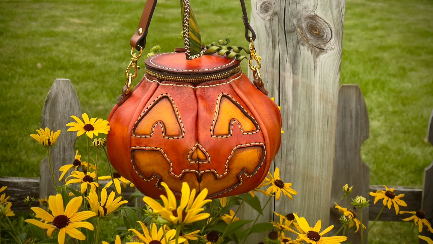 🎃The Great Purely handmade leather Pumpkin Bag(✨Same as in the video)