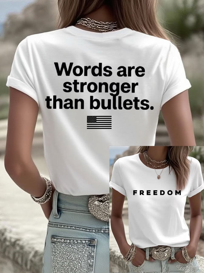 Women's Freedom Print Casual T-Shirt