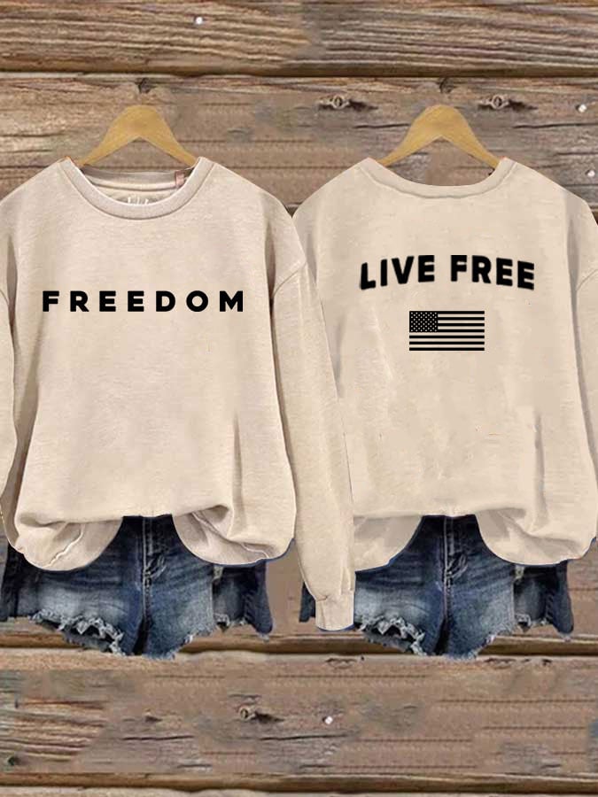 Women's Freedom Print Casual Printed Sweatshirt