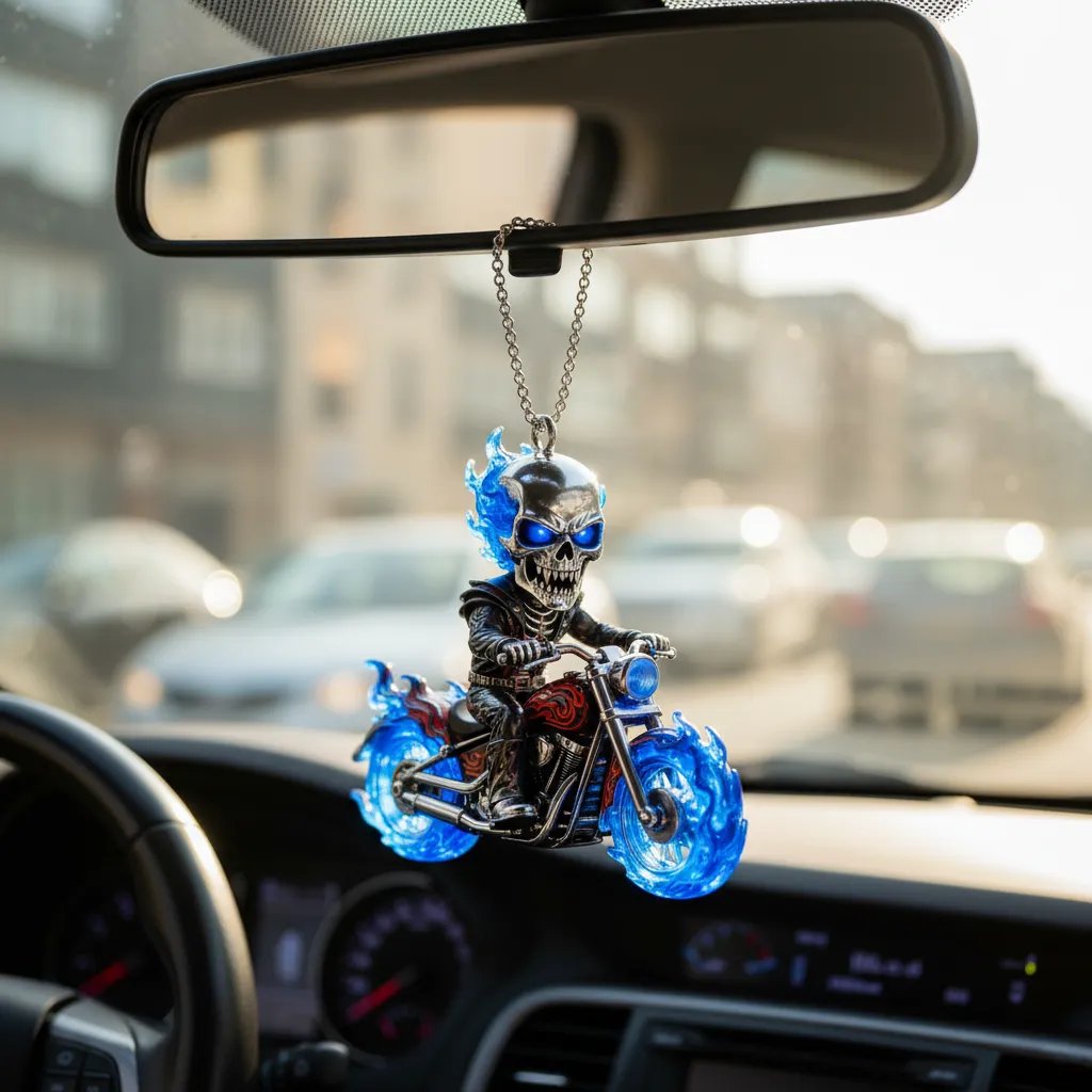 🔥LAST DAY 50% OFF💀🏍️Blazing Skull Biker Ornament