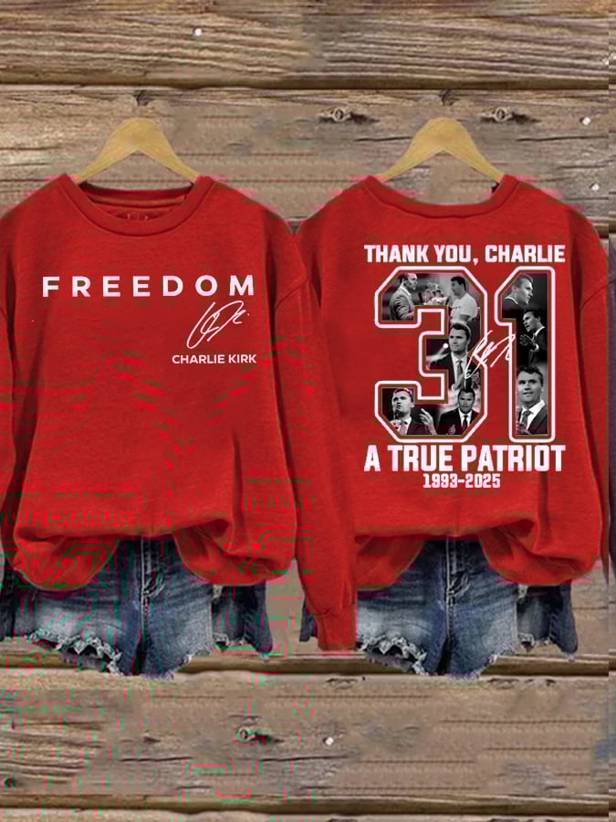 Women's Freedom Printed Crew Neck Sweatshirt