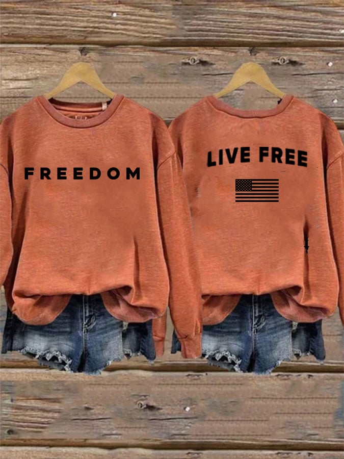 Women's Freedom Print Casual Printed Sweatshirt