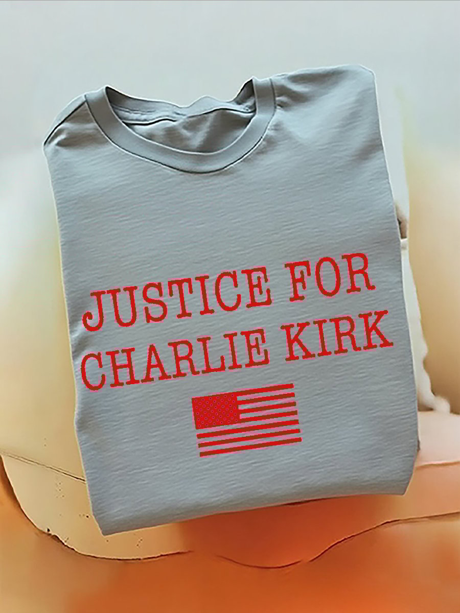 Justice For American Charlie Kirk T-Shirt (100% Cotton)