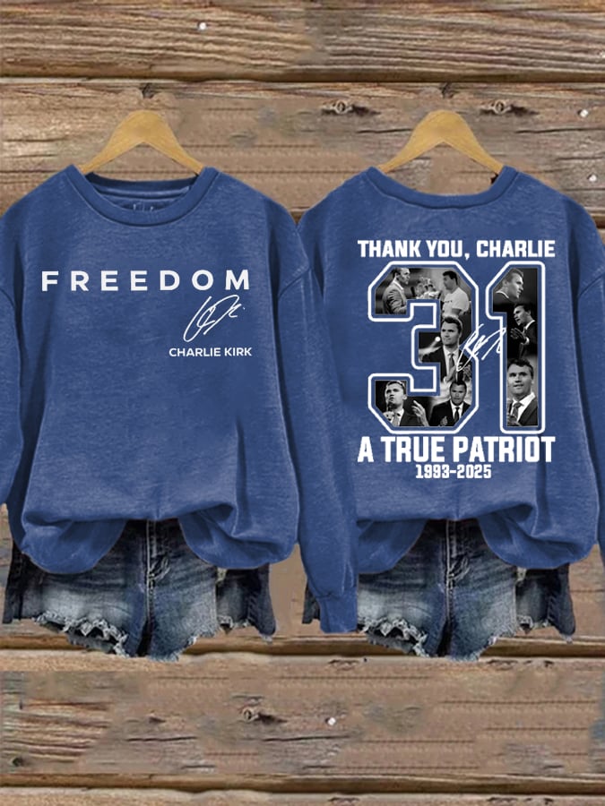 Women's Freedom Printed Crew Neck Sweatshirt